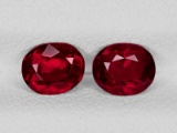 Natural Pigeon Blood Burma  Ruby Pair 5.5x4.5 MM