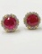 Natural Burma Ruby 10.97 Cts Gold & Diamond Earrings