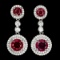 Natural Round Pigeon Blood Red Ruby Earrings