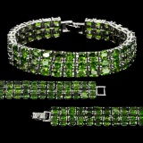 Natural Untreated  Russian Chrome Diopside  Bracelet