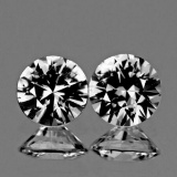 Natural AAA White Sapphire Pair {Flawless-VVS1}