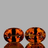 Natural Mandarin Orange Spessartite Garnet Pair- FL