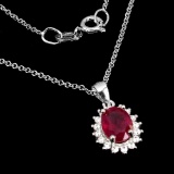 Natural Oval Red Ruby 8x6 MM Pendant