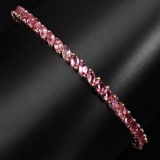 Natural  Marquise Top Rich Pink Tourmaline Bracelet
