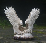 Hand carved Antler 3D Landing Eagle Pair