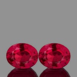 Natural Oval AAA Fire Red Mozambique Ruby Pair