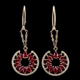 Natural Stunning Marquise Red Ruby Earrings
