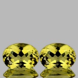 Natural AAA Yellow Beryl 'Heliodor' Pair{Flawless-VVS1}