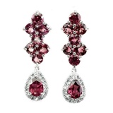 Natural Rhodolite Garnet Earrings