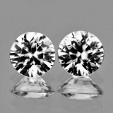 Natural Diamond Cut Cambodian White Zircon Pair