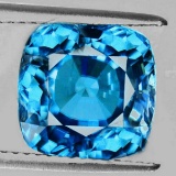 Natural Electric Blue Zircon 4.06 Cts{Flawless-VVS1}