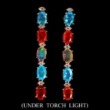 Natural Untreated Multi Color Opal Earrings
