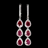 Natural Stunning Red Ruby Earrings