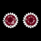 Natural stunning Round Red Ruby Earrings