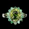 Natural Colombian Emerald  Chrome Diopside Peridot Ring