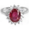 Natural 9X7 MM. OVAL AAA  RED RUBY Ring