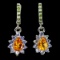 Natural Tanzanite & Yellow Citrine earrings