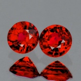 Natural AAA Orange Red Sapphire Pair {VVS}