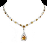 Natural Unheated  Pear Citrine Necklace