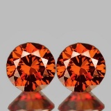 Natural  AAA Vivid Orange Zircon Pair{Flawless-VVS1}