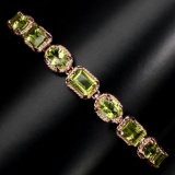 Natural 7x5 mm Top Rich Green Peridot Bracelet