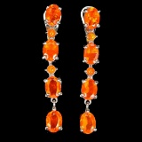 Natural Stunning Orange Fire Opal Earrings
