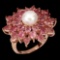 Natural  Padparadscha Tourmaline & Pearl Ring