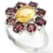 Natural Citrine & Rhodolite Garnet Ring