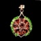 Natural Mozambique Garnet Chrome Diopside Pendant