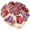 Natural RED RUBY AMETHYST RHODOLITE GARNET Ring