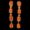 Natural Stunning Orange Fire Opal Earrings