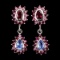 Natural Tanzanite & Rhodolite Garnet Earrings