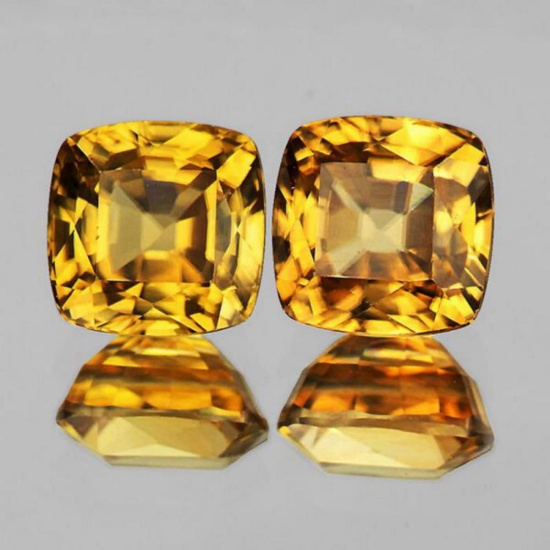 Natural Imperial Golden Yellow Zircon Pair - IF-VVS