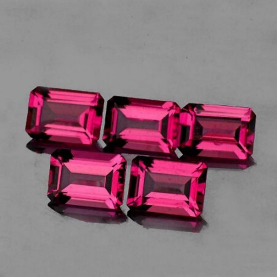 Natural Raspberry Pink Rhodolite Garnet 5 Pcs - FL