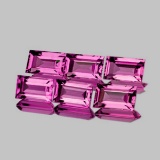 Natural Baguette Pink Tourmaline 6 Pcs - FL