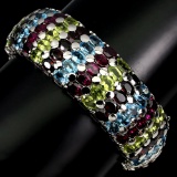 Natural Rhodolite Garnet & Multi Gems 300 Cts Bangle