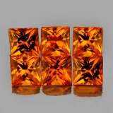 Natural AAA Golden Orange Sapphire 6 Pcs - FL