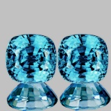 Natural Cushion Intense Blue Zircon 5.50 MM Pair - FL