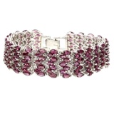 Natural Unheated Rhodolite Garnet 200 Cts Bracelet