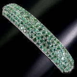 Natural Untreated Colombian Emerald Bangle