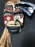 West Coast Native Hand Carved Warrior Mask