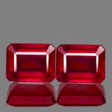 Natural AAA Fire Red Mozambique Ruby Pair