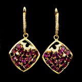 NATURAL PINK RASPBERRY RHODOLITE GARNET EARRINGS