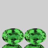 Natural Vivid Green Tsavorite Garnet Pair - FL