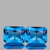 Natural Swiss Blue Topaz Pair{Flawless-VVS1}