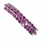 Natural Unheated Oval Rhodolite Garnet Bangle