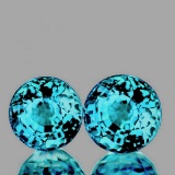 Natural AAA Blue Zircon Pair 6.50 MM - FL