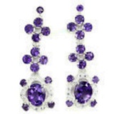 Ravishing Oval 10x8 Mm Intense Purple Amethyst Earrings