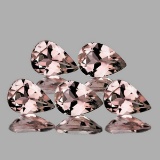 Natural Peach Pink Morganite 5 Pcs [Flawless-VVS]