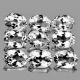 Natural  White Topaz 9 Pcs {Flawless-VVS1}